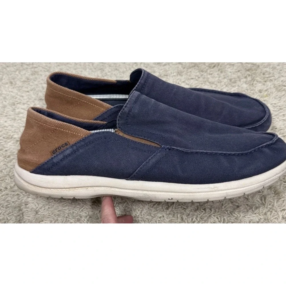 Crocs Mens Triple Comfort Navy Slip On Loafers Water Boat Shoes Size 15M Beach